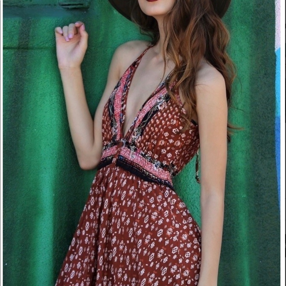 HALTER ROMPER MAXI DRESS - Picture 9 of 14